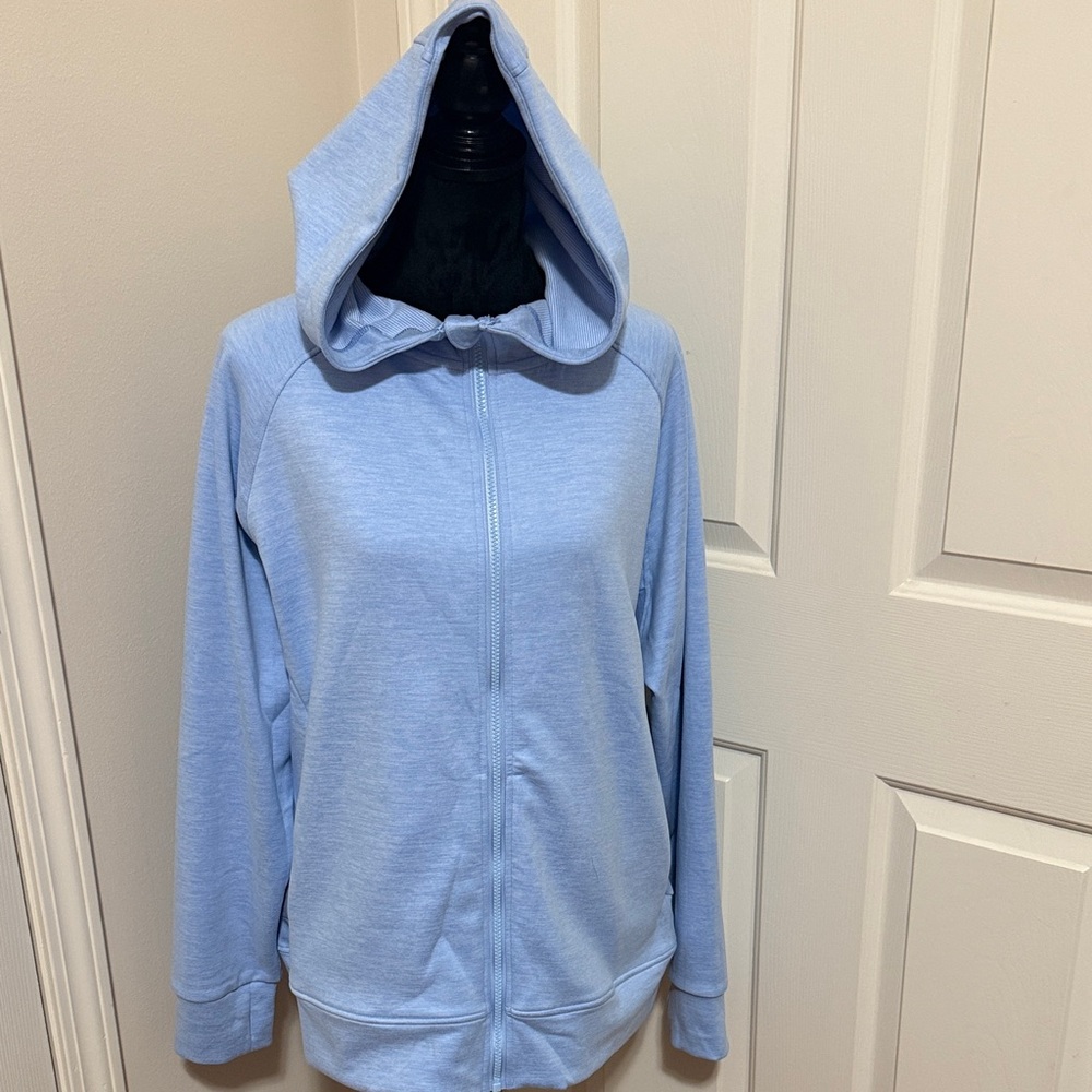 Light Blue Zip-Up Hoodie Sweatshirt Size 3X NEW - Picture 2 of 2